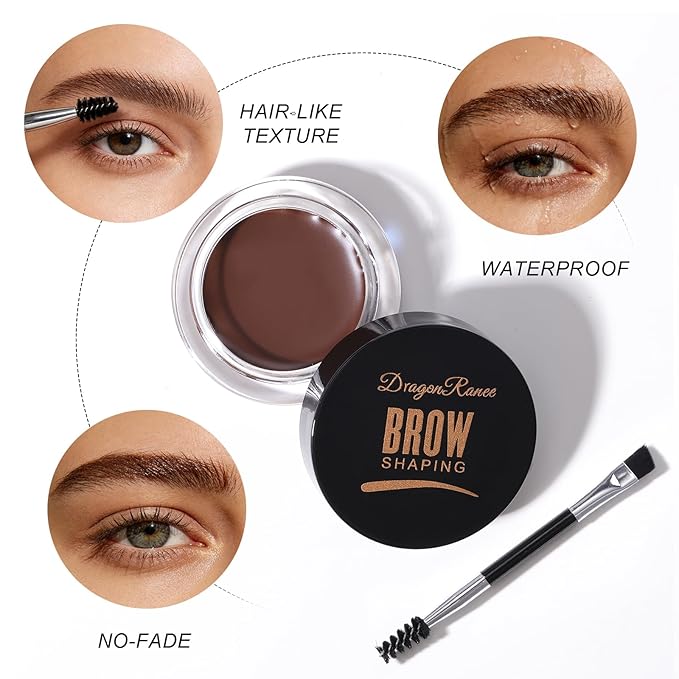 Eyebrow Pen Makeup kit, Eye Brow Pomade Stencil Shaper Tinting kits for Women Girls, Eyebrow Pomade, Eyebrow Pencil, Long Lasting Waterproof with Eyebrow Brush and Eyeliner Natural Brows& Dark Brown