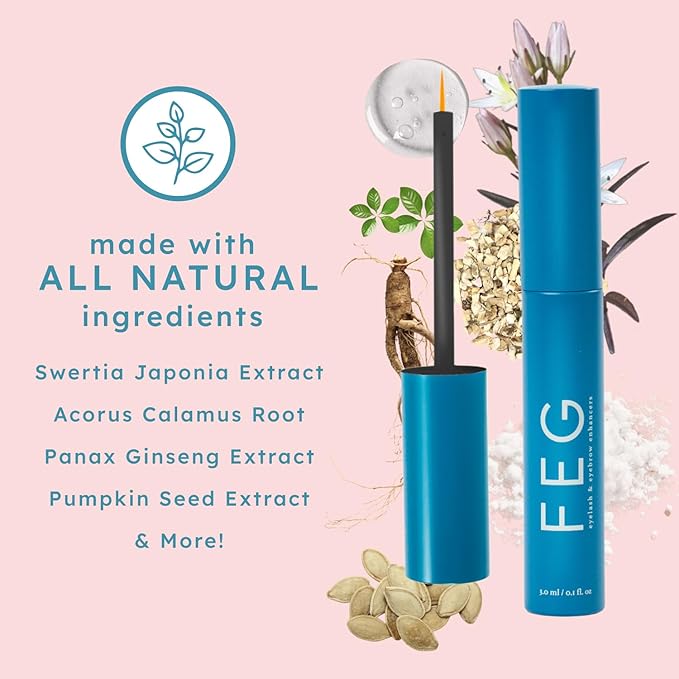 FEG Pro Advanced Eyelash Enhancer and Eyebrow Growth Serum Bundle | Brow and Lash Serum for Help Growing Naturally Thick, Full, and Long Eyelashes and Eyebrows | Stimulate Natural Growth | 3ml Bottles