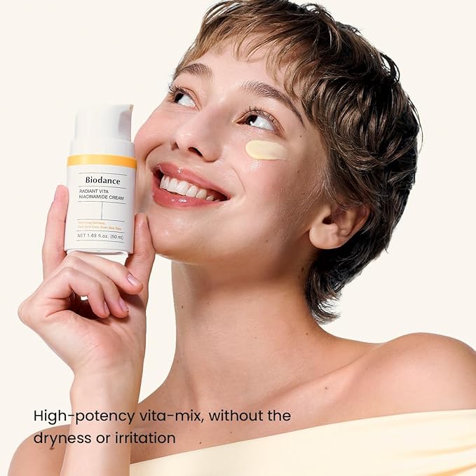 BIODANCE Radiant Vita Niacinamide Cream, Brightening, Dark Spot Correcting, Hydrating Facial Moisturizer with Vitamin C, B12, Korean Skin Care, Mothers Day Gifts | 1.69 fl.oz, 50ml