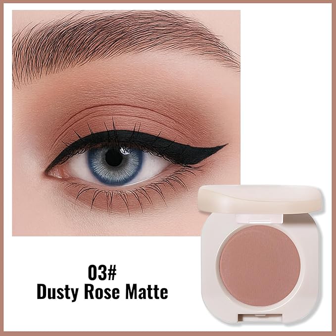 Erinde Dusty Rose Matte Single Eye Shadow Palette Makeup for Older Women, Natural Eyeshadow Powder for Blue, Green Brown Eyes, High Pigment Blendable Long-Lasting Eye Shadow Sombras para Ojos, 03