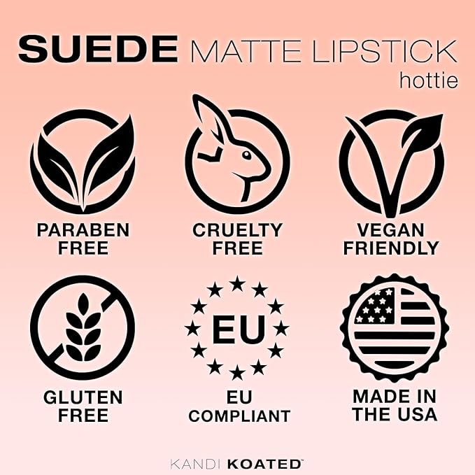 Kandi Koated Suede Matte Lipstick – Hottie A Bright Cool Pink Tone – Highly Pigmented Long-Lasting Matte Lipstick for Women – Creamy Smooth Finish – Vegan, Cruelty-Free & Paraben-Free Beauty Makeup