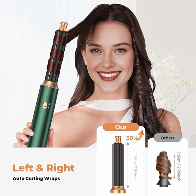 Blow Dryer Brush Set 5 in 1, Hot Air Styler Negative Ion Air Curling Wrap Air Curler Low Heat Hair Care, Round Brush Blow Dryer Hair Styling Tools Gift for Dry,Volumize,Straight,Curl, 110-120V