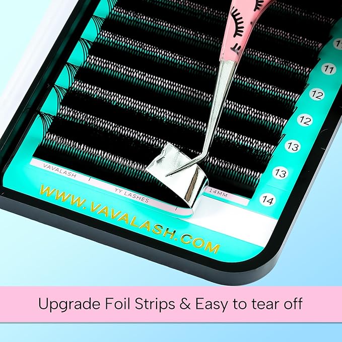 VAVALASH 3 Tips Triple YYY Lash Extensions D Curl 0.07mm Tray Easy Premade Volume 2D Fans Eyelash Extension YY Type Natural Volume Lashes Extension Soft Matte Black Lashes (YYY-0.07-D-8-15mm)