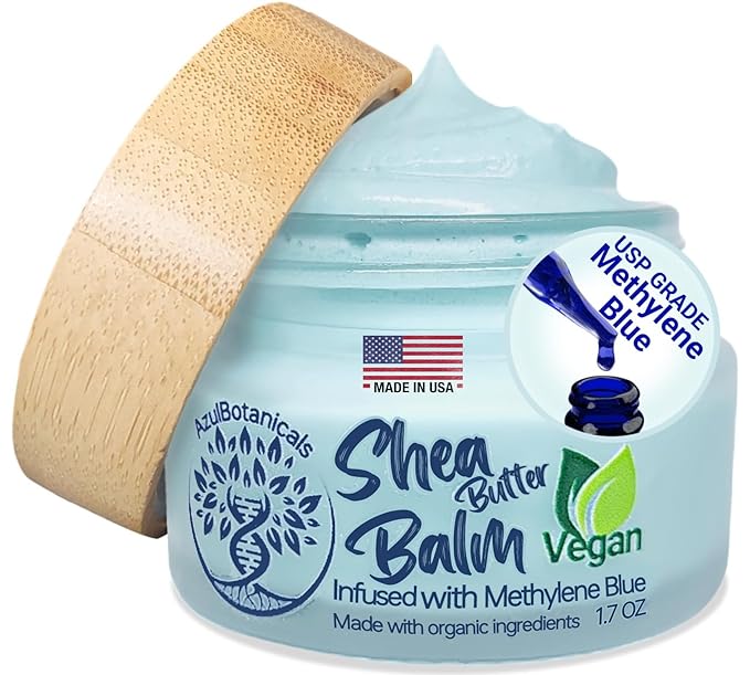 Methylene Blue Shea Butter Balm – Vegan Face & Body Moisturizer for All Skin Types, Eczema, Psoriasis, Rosacea With Organic Ingredients – 1.7 oz