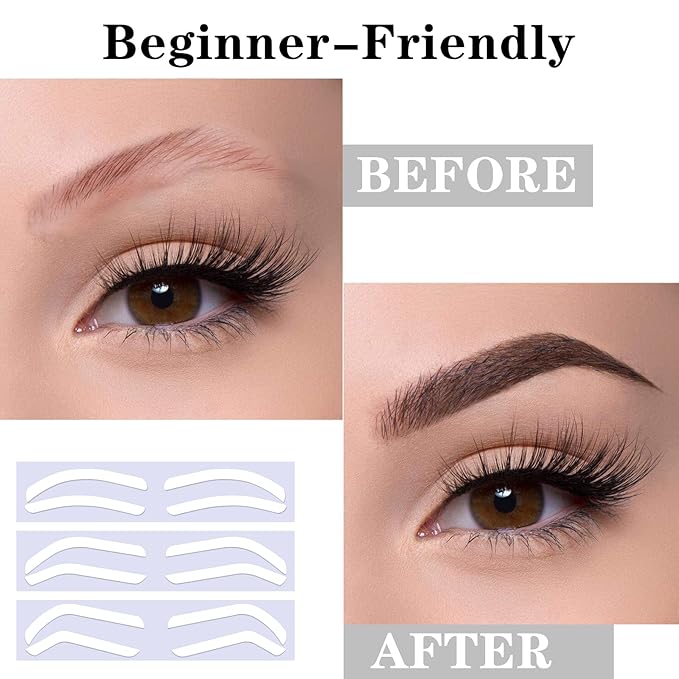 Eyebrow Tape, 30Pairs Eye Brow Stencil Adhesive Eyebrow Stencil Stickers Disposable, Airbrush Eyebrows Stencils Mapping Guides Brow Template for Older Women Tinting
