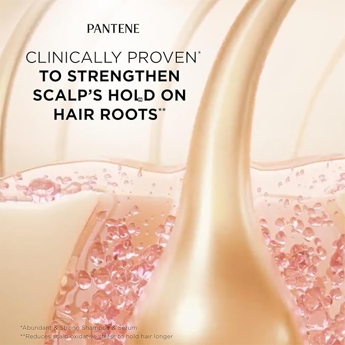 Pantene Abundant & Strong Shampoo, Strengthens Scalp's Hold on Hair Roots, 13.5 oz