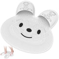 Manmihealth Extra-Large Shower Foot Scrubber Mat with Non-Slip Suction Cups, Rabbit-Shaped Silicone Foot Scrubber in Shower for Men & Women (White)