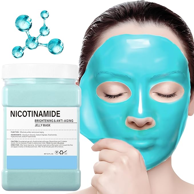 Hydro Jelly Masks for Women Home Spa,Hydrating & Moisturizing Peel-Off Rubber Gel Face Mask Skin Care,Professional Jelly Mask for All Skin Types 23 Fl Oz（ Nicotinamide）