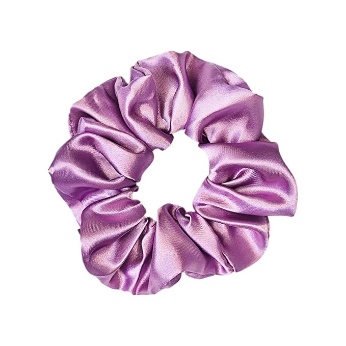 12 Pcs Satin Silk Scrunchies Soft Hair Ties Fashion Bands Bows Hair Ropes Elastic Bracelet Ponytail Holders Hair Accessories for Women and Girls (4.5 Inch, Assorted Purple)