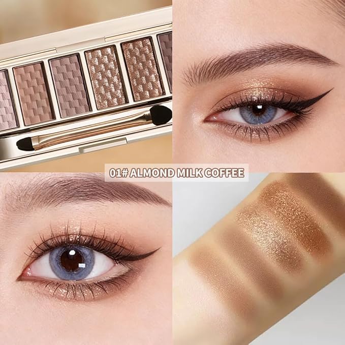 Neutral Nude Brown Eyeshadow Palette–6Matte&Shimmer Shades, Blendable Long-Lasting Eye Shadow Kit for Natural Everyday Makeup, Soft Glam Looks&Mature Eyes, Smooth Formula, Paleta de Sombras de Ojos