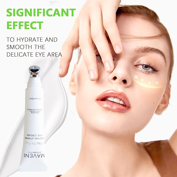 MAVENI Vitality-Fill Boosting Eye Cream, Natural Anti Aging Under Eye Cream Lift & Firm,Reduce Wrinkles,Fine Lines,and Under Eye Bags,Dark Circles Under Eye Cream