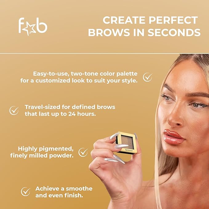 Lux Eyebrow Kit Refill Powder - Soft and Natural Eyebrow Definition for Dark Brown/Chocolate Brows On-The-Go