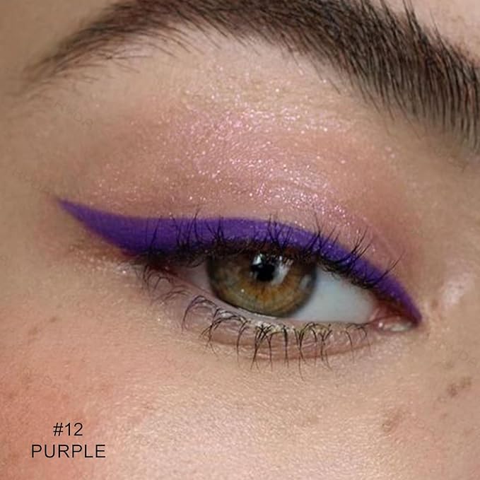 KYDA Purple Gel Eyeliner, Lasting Waterproof Cream Eyeliner, High Pigmented Smudge-proof Formula Brow& Liner Makeup, Waterline Matte Eye Liner with Brush, Natural Brow Pomade Set