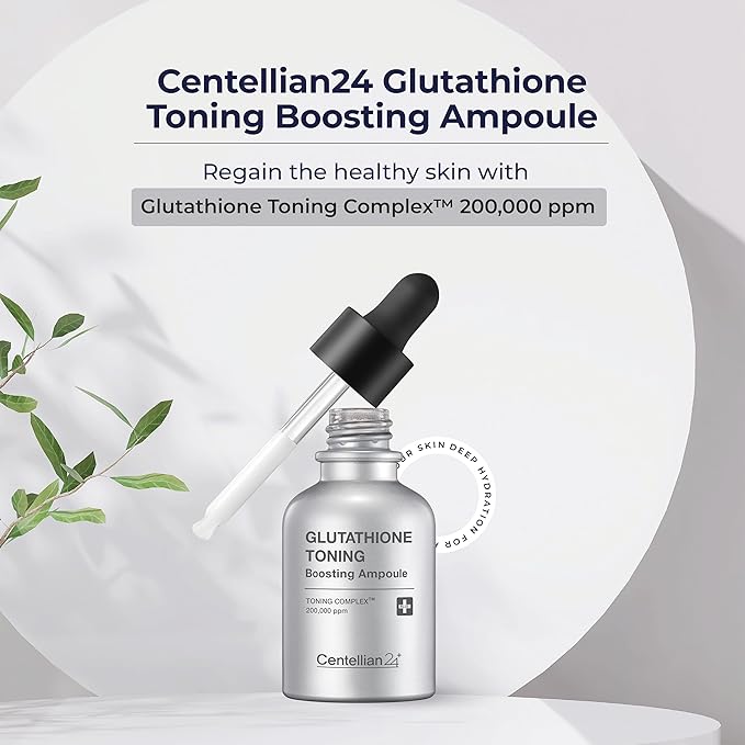CENTELLIAN 24 Glutathione Toning Boosting Ampoule - Illuminated & Even Skin Tone. Glutathione Complex 200,000 ppm, Niacinamide & Vitamins (1.01 fl oz) by Dongkook Pharmaceutical