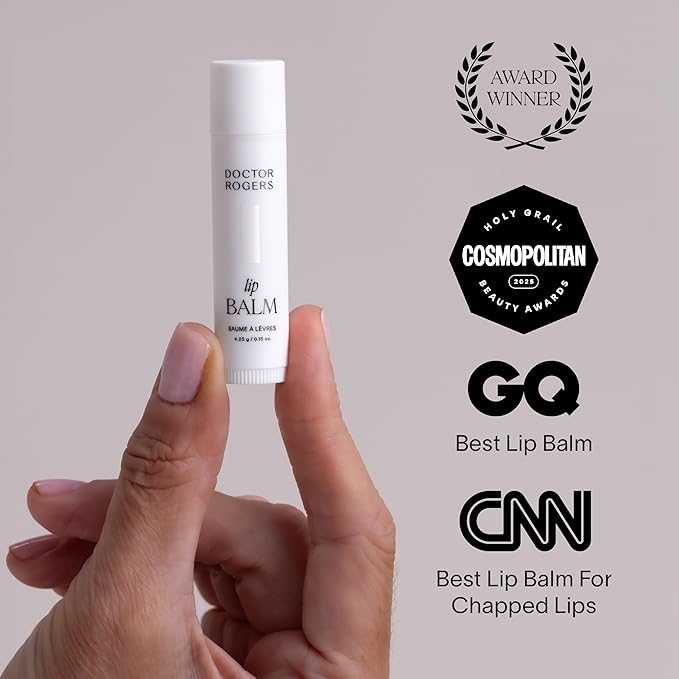 Doctor Rogers Lip Balm, Ultra Hydrating Lip Treatment, Clean Fragrance-free Lip Moisturizer for Soft Lips, Hypoallergenic, 0.15oz (4.25g), Pack of 3 Tubes