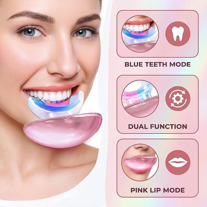 Red Light Therapy Lip Plumping Device, Lip Plumper Tool for Face with Whitening Mouthpiece