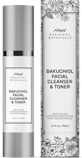 Bakuchiol Botanicals Skin Cleanser & Toner - pH Balanced - Effortlessly Removes Makeup - Gentle On Sensitive Skin - Brightens & Evens Skin Tone - Firms, Tightens & Hydrates - Spa Quality - 3.4oz