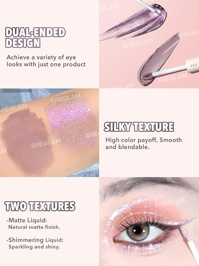 SHEGLAM Silk & Sparkle Double Ended Liquid Eyeshadow-Sky