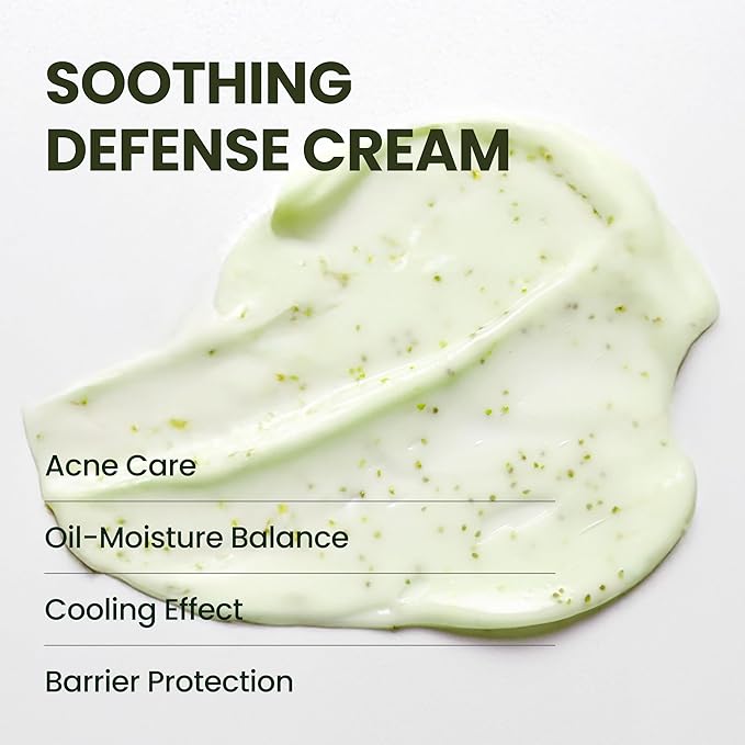HyCicaMue Defence Cream, Calming Korean Moisturizer for Sensitive Skin, Redness Relief, Summer Sebum Control, Lightweight Hydrating, Cica Vegan Mucin Barrier Repair, Face Cream, 1.69 fl.oz