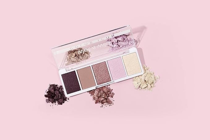 wet n wild Color Icon Eyeshadow Makeup 5 Pan Palette, Matte, Shimmer, Metallic, Long Wearing, Rich Buttery Pigment, Cruelty Free - Petalette (Pack of 2)