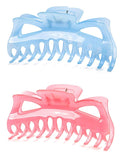 Thick Hair Super Large Clips Crystal Plastic Claw Clamps Hairgrips Clips Accessories for Women, 2 pack. (C)