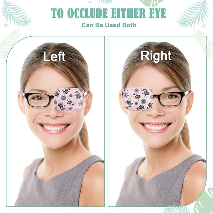Sosation 10 Pcs Eye Patches for Adult Left Right Eye, Eyepatch for Glasses, Mixed Styles