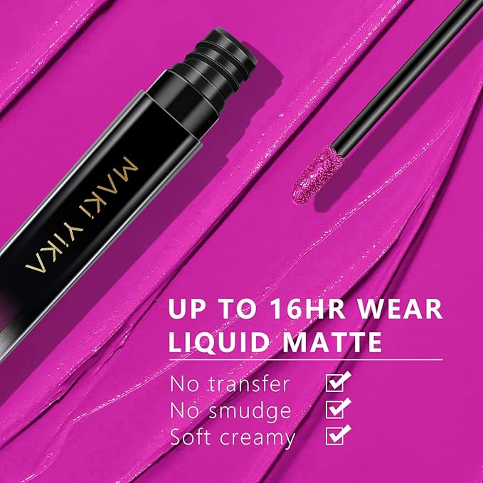 MAKI YIKA Hot Pink Lipstick for Women Color Stay Long Lasting Lipsticks No Smudge Matte Liquid Lipstick Transferproof Cruelty-Free Lip Color for Mother's Day,Pink Soul