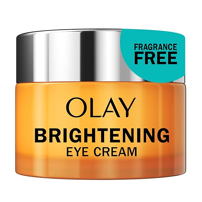 Olay Brightening Eye Cream with Vitamin C, Fragrance-Free Hydrating Under Eye Cream for Dark Circles and Dull Skin, Lightweight Eye Cream with Peptides and Vitamin B3, 0.5 oz