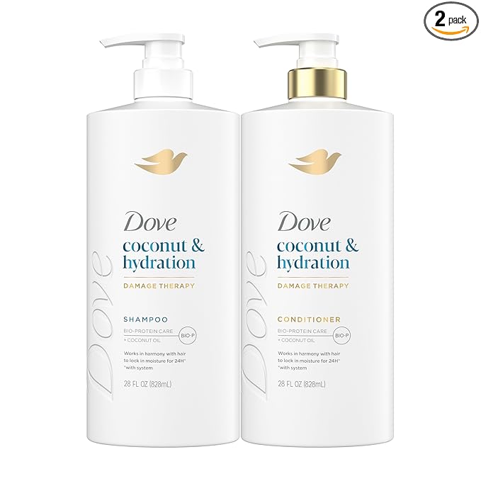 Dove Shampoo Coconut & Hydration 28 Fl oz Conditioner Coconut & Hydration 28 Fl oz