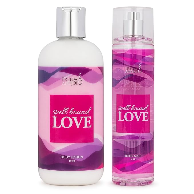 Home Spa Gift 10oz Deep Moisturizing Fragrance Body Lotion & 8 oz. Fine Fragrance Body Mist Set Luxury Self-Care Combo for Women and Girls (Spell Bound Love) – Mother's Day Gift for Mom