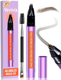 Vevivia Beauty Eyebrow Pen - Eyebrow Pencils for Women with 4D Micro Brush-Tip for Natural Hair-Like Strokes, Long Lasting Fluffy Brows, Waterproof, Dark Brown