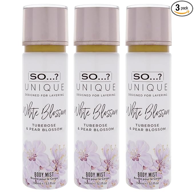 Unique Body Mist - White Blossom by So…? for Women - 5.1 oz Body Mist - Pack of 3
