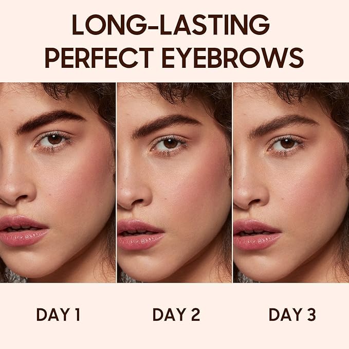 Peel Off Eyebrow Tint - Eyebrow Gel Easy Peel Off with Eyebrow Stencils, Tinted Brow Gel 3 Days Duration Waterproof & Smudge-Proof Brow Tint Makeup Gifts for Women (Gray Brown)