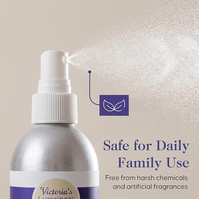 Victoria's Lavender Linen Spray - Aromatherapy Pillow Mist & Linen Spray for Bedding, Soothing Lavender Essential Oil Pure Blend for Bed & Pillows, Relaxing, Handmade in the USA - 3 Pack, 8 oz