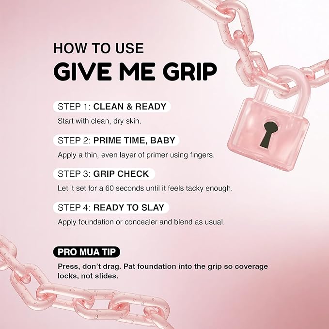 KimChi Chic Beauty Give Me Grip Gel Face Primer with PDRN, Niacinamide & Hyaluronic Acid, Hydrating Face Makeup Base for Long-Wear Hold, Smooth Luminous Finish, Korean Makeup Primer, 0.84 fl oz