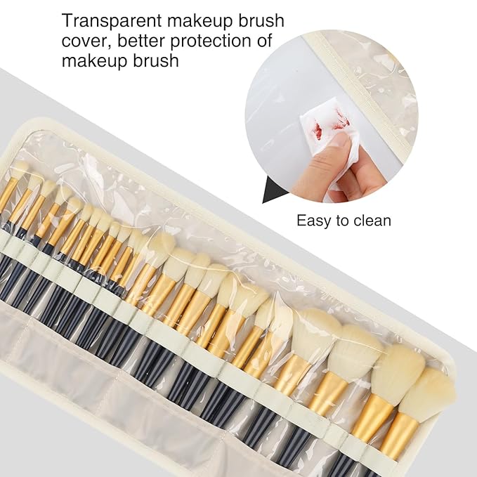 OCHEAL Makeup Brush Holder,Makeup Brush Organizer,Travel Makeup Brushes Bag Cosmetic Bags Pouch for Women Cosmetic Brushes Makeup Artist - Floral