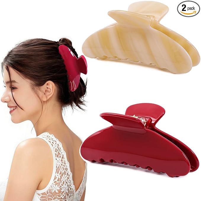 2 Pack Acetate Hair Claw Clips for Women 4 Inch Large Claw Hair Clips for Thin to Thick Hair