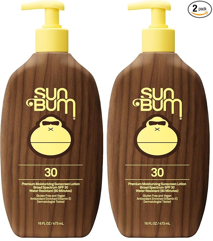 Sun Bum Original SPF 30 Sunscreen Body Lotion - Broad Spectrum Moisturizing Sunscreen with Vitamin E - Hawaii 104 Act Compliant (Made Without Octinoxate & Oxybenzone) - 16 oz (Pack of 2)