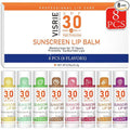 VISRIE SPF 30 Lip Balm with Sunscreen, 8 Pack - 8 Flavors, Hydrating Lip Balm with Vitamin E and Coconut Oil