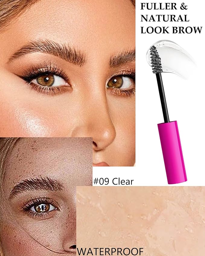 Waterproof Tinted Brow Gel-1Pcs Clear Thickening Eyebrow Gel,Transparent Setting Brow Gream Glue,Extreme Hold Transfer-proof Eyebrow Wax,Brows Fast Shapping,Long Lasting Eye Makeup for Womem-09