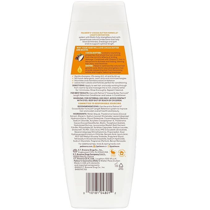 Palmer's Cocoa Butter Formula Biotin Length Retention Shampoo, 13.5 Fl Oz