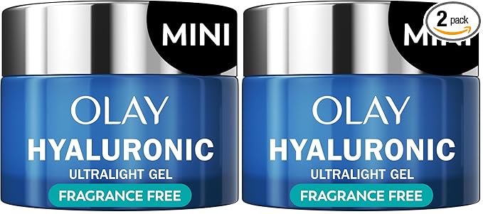 Olay Regenerist Hyaluronic + Peptide 24 Gel Face Moisturizer, Fragrance-Free, All Skin Types, Trial Size 0.5 oz (Pack of 2)