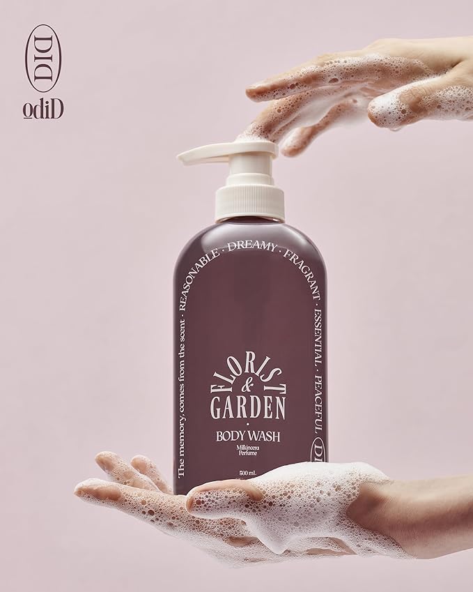 ODID Milk in Cera Perfume Body Wash - Korean Moisturizing Body Cleanser for All Skin Types - with Milk Protein and Ceramide, 16.9 fl.oz. (Verbena Lavender)