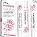 2.3% Hyaluronic Acid Serum for Face with 5% Rosa Flower Water Deep Moisturizing Anti-Wrinkle(3Pack-Each 15g)