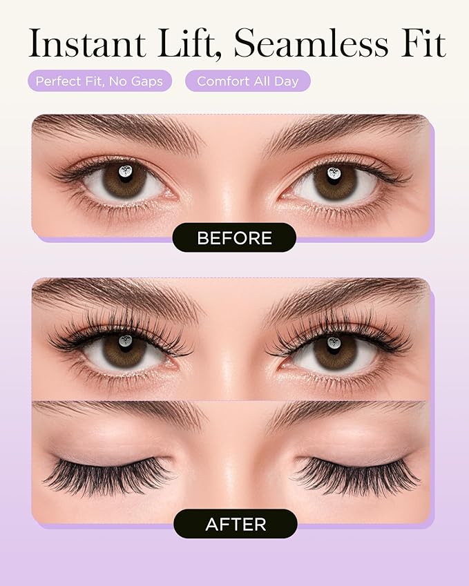BEYELIAN Magnetic Eyelashes with Applicator, Soft Magnetic Lashes Natural Look Comfortable & Secure Fit Easy to Apply Reusable CS104-2