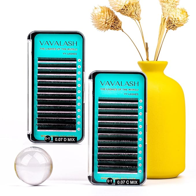 VAVALASH U Lash Extensions C Curl 0.07mm 2D UU Lash Fans Eyelash Extension U Shaped Natural Wispy Volume Lashes Extension Soft Matte Black Lashes (UU-0.07-C-8mm)