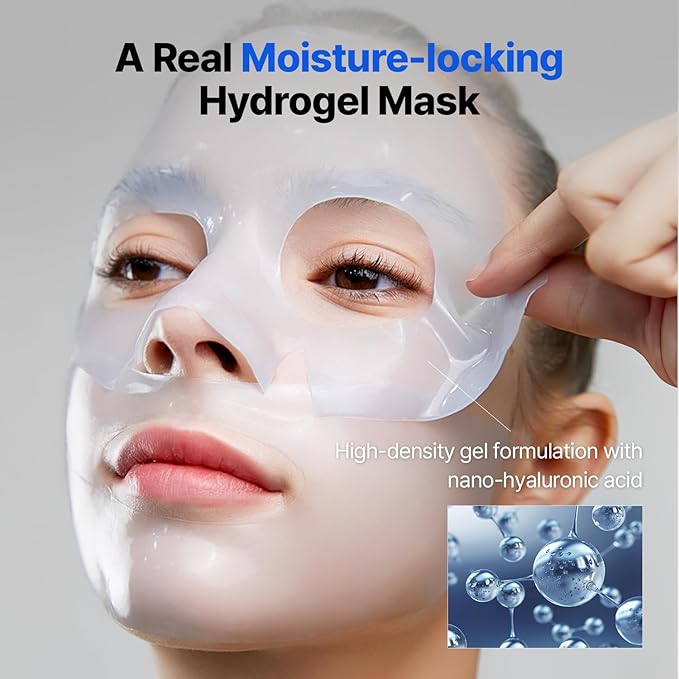 MEDITHERAPY Bluelayer Water Dome Mask - Korean Overnight Collagen Face Mask for Glass Skin, Moisturizing and Firming w/Hyaluronic Acid & Blue Agave - Pore Minimizing Hydrogel Masks Radiant Glow - 4EA