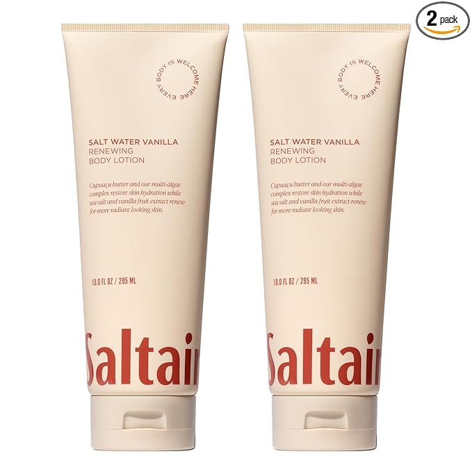 Saltair Body Lotion - 2 Pack Moisturizing Lotion For Dry Skin. Salt Water Vanilla Scented Hydrating Body Cream with Nourishing Moisturizer Formula. Skin Care for Women and Men. 2x 10oz Tubes