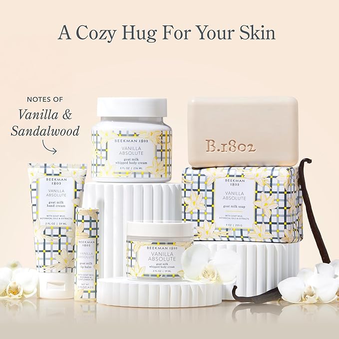 Beekman 1802 Pure Goat Milk Hand Cream, Vanilla Absolute - Scented - 2 oz - Moisturizing Lotion for Dry Skin - Anti-Aging Hydration - Good for Sensitive Skin - Cruelty Free - Packaging May Vary