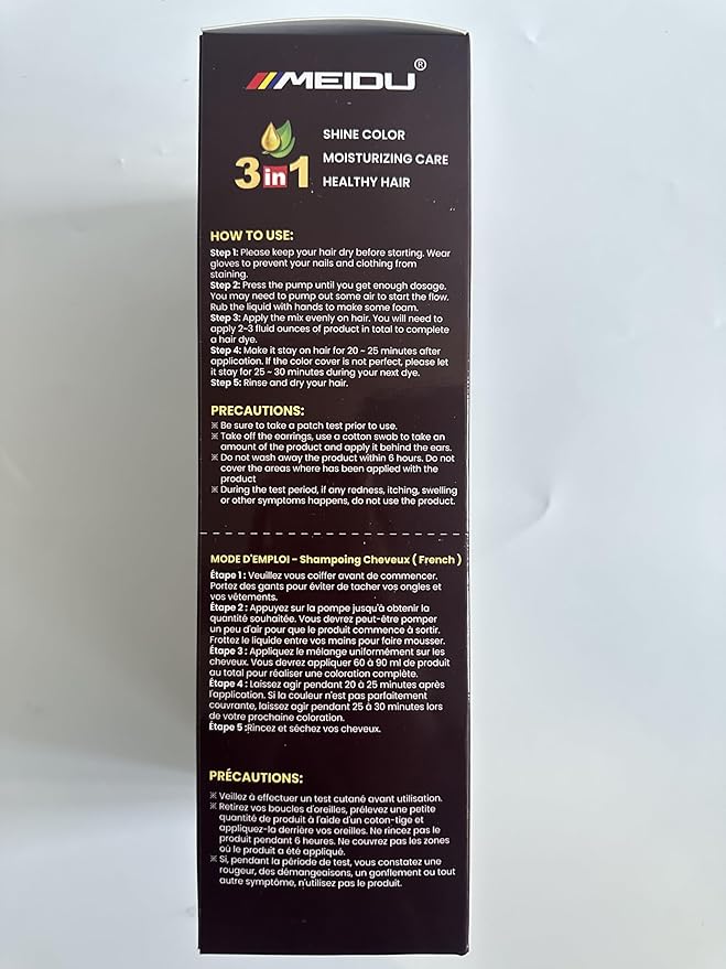 IIIMEIDU Hair Dye Shampoo 3 in 1 for Gray Hair, Herbal Ingredients Shampoo Hair Dye for Women Men, Grey Coverage 500ml 1